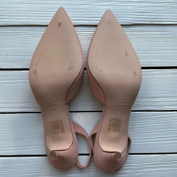 J.Crew Colette Slingback Pump Pointed Toe Blush Suede size 7.5 - Picture 8 of 8